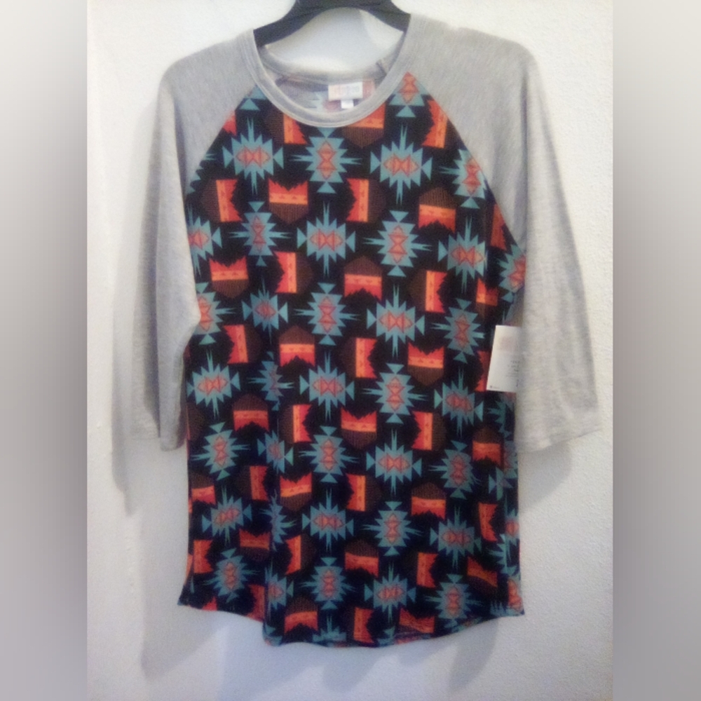 LuLaRoe Randy 3/4 Sleeve Top Blouse Size M Bohemian